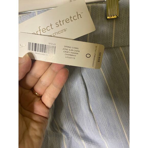 Chico's perfect stretch josie slim capri chambray size 0 - Picture 4 of 6